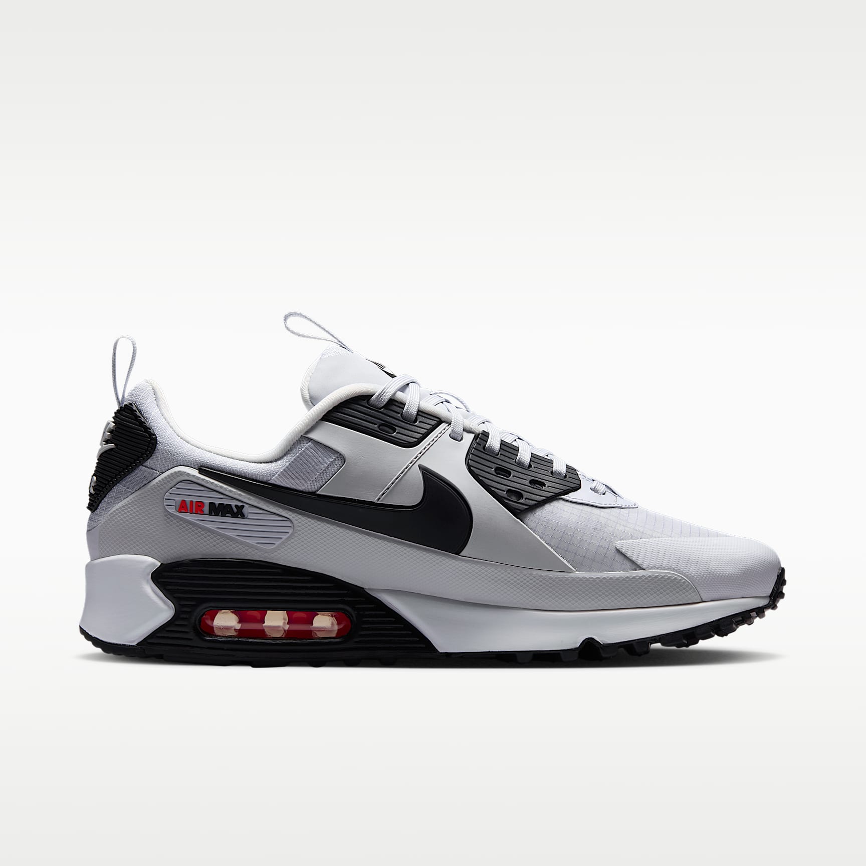 Nike Air Max 90 Drift Schuh (Herren) – Pure Platinum/Bright Crimson/Schwarz