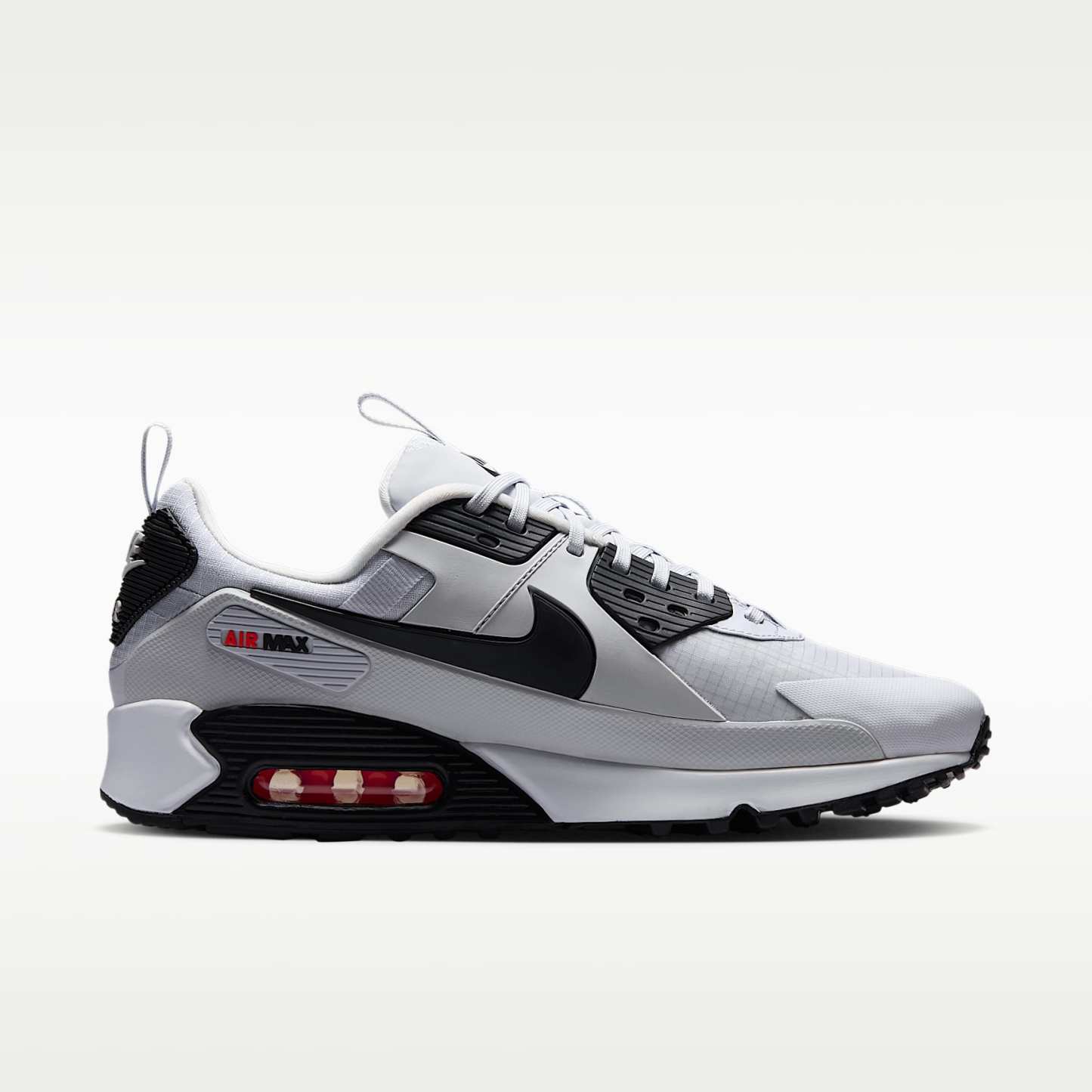 Nike Air Max 90 Drift Schuh (Herren) – Pure Platinum/Bright Crimson/Schwarz