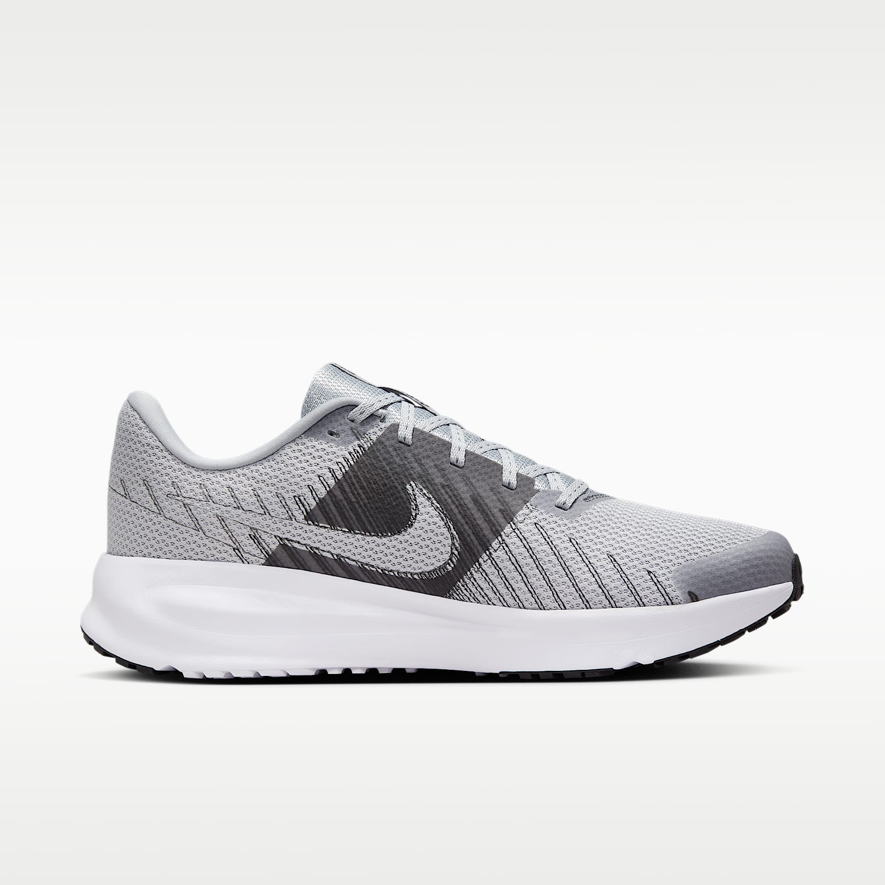 Nike Run Defy Straßenlaufschuh (Herren) – Wolf Grey/Weiß/Iron Grey/Schwarz