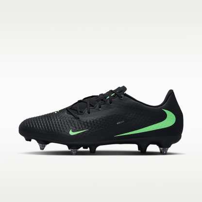 Nike Phantom 6 Low Academy Fußballschuh für weichen Rasen – Schwarz/Schwarz/Illusion Green