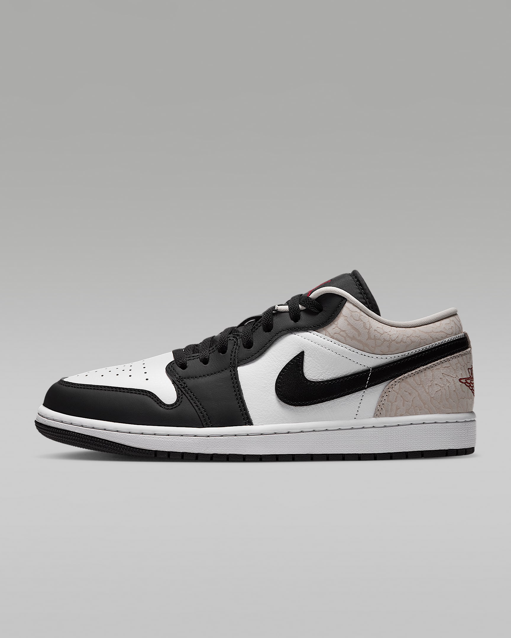 Air Jordan 1 Low SE Herrenschuh – Schwarz/Weiß/Light Orewood Brown/Team Red