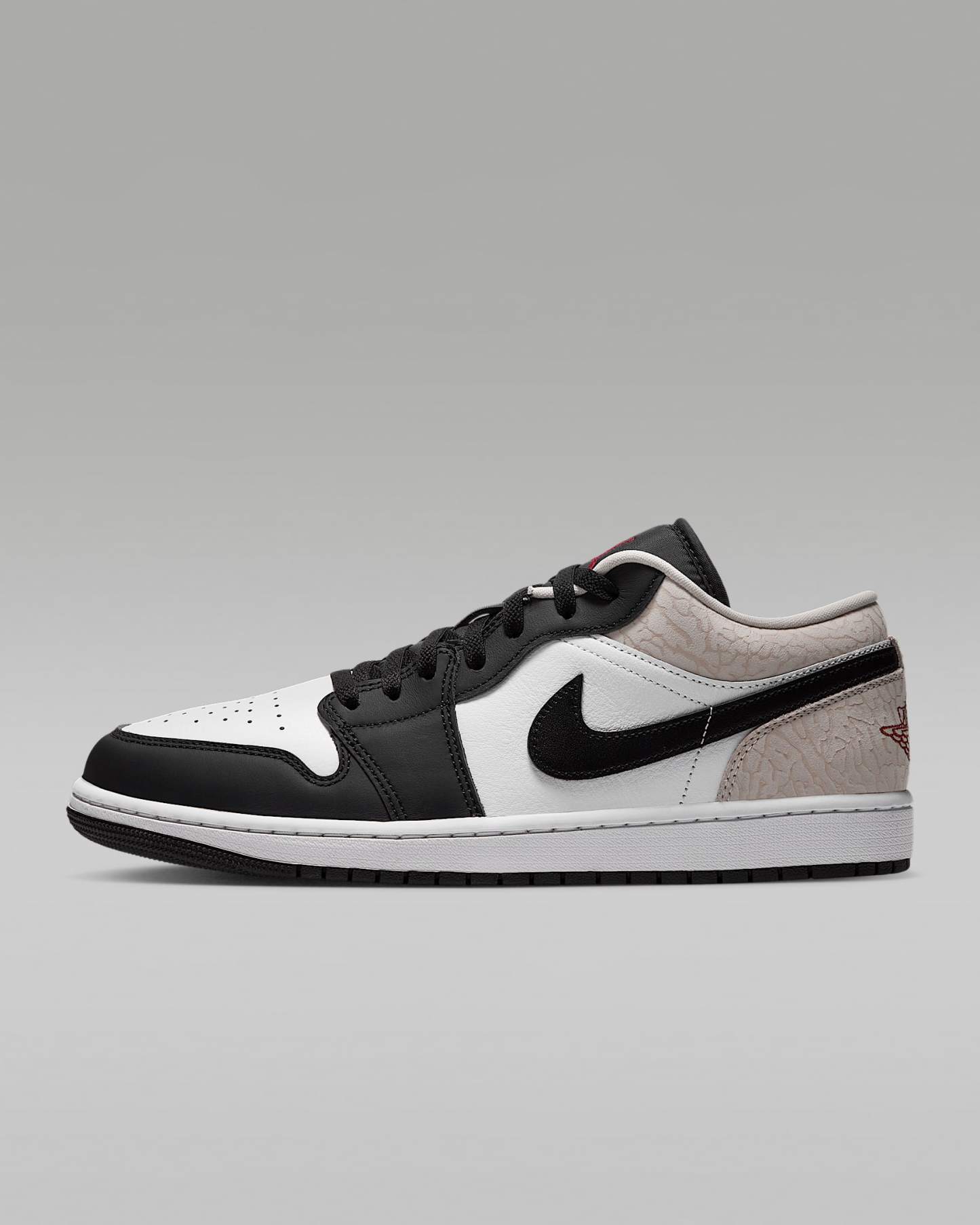 Air Jordan 1 Low SE Herrenschuh – Schwarz/Weiß/Light Orewood Brown/Team Red