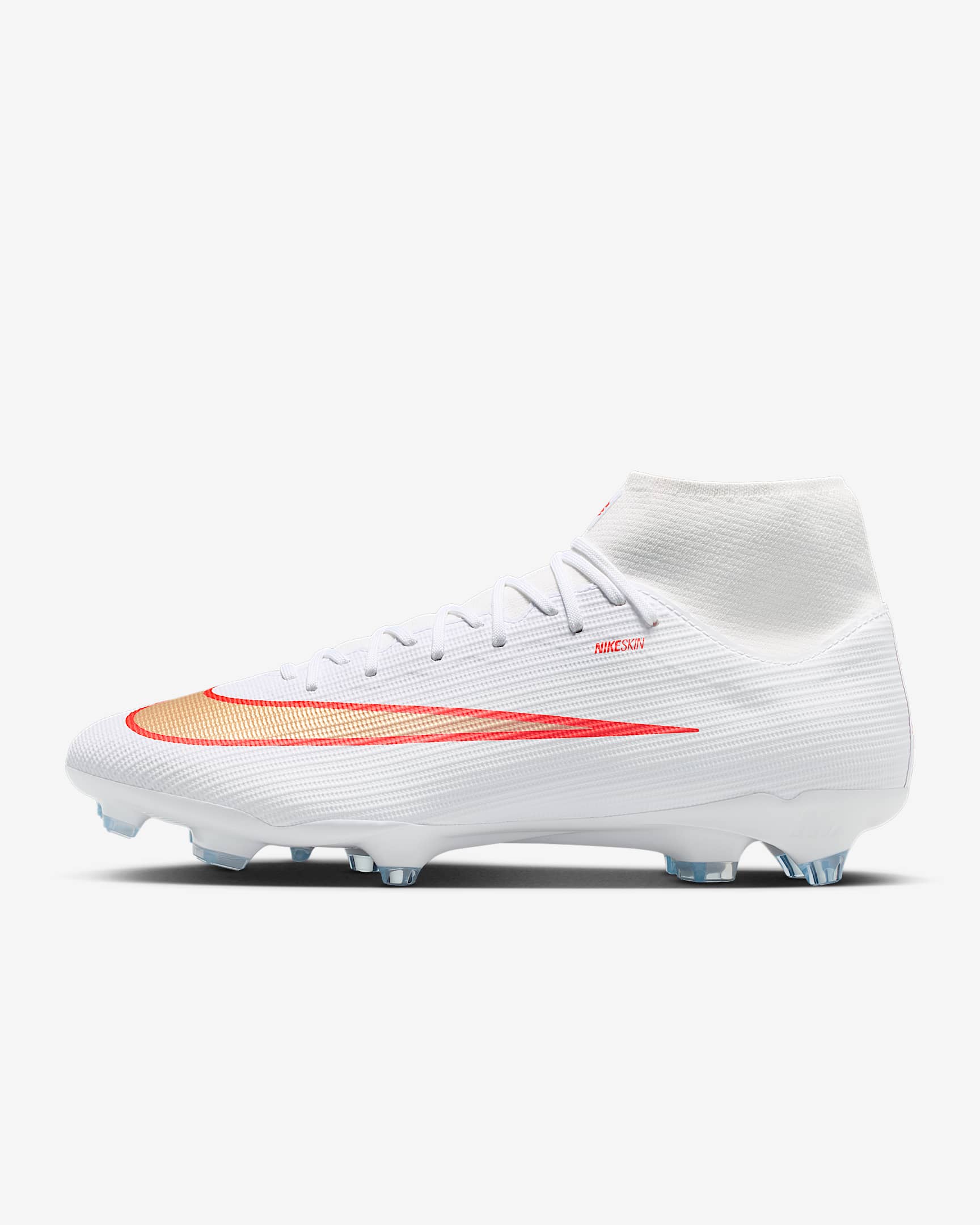 Nike Mercurial Superfly 11 Academy High-Top-Fußballschuh für verschiedene Böden – Weiß/Bright Crimson/Blur