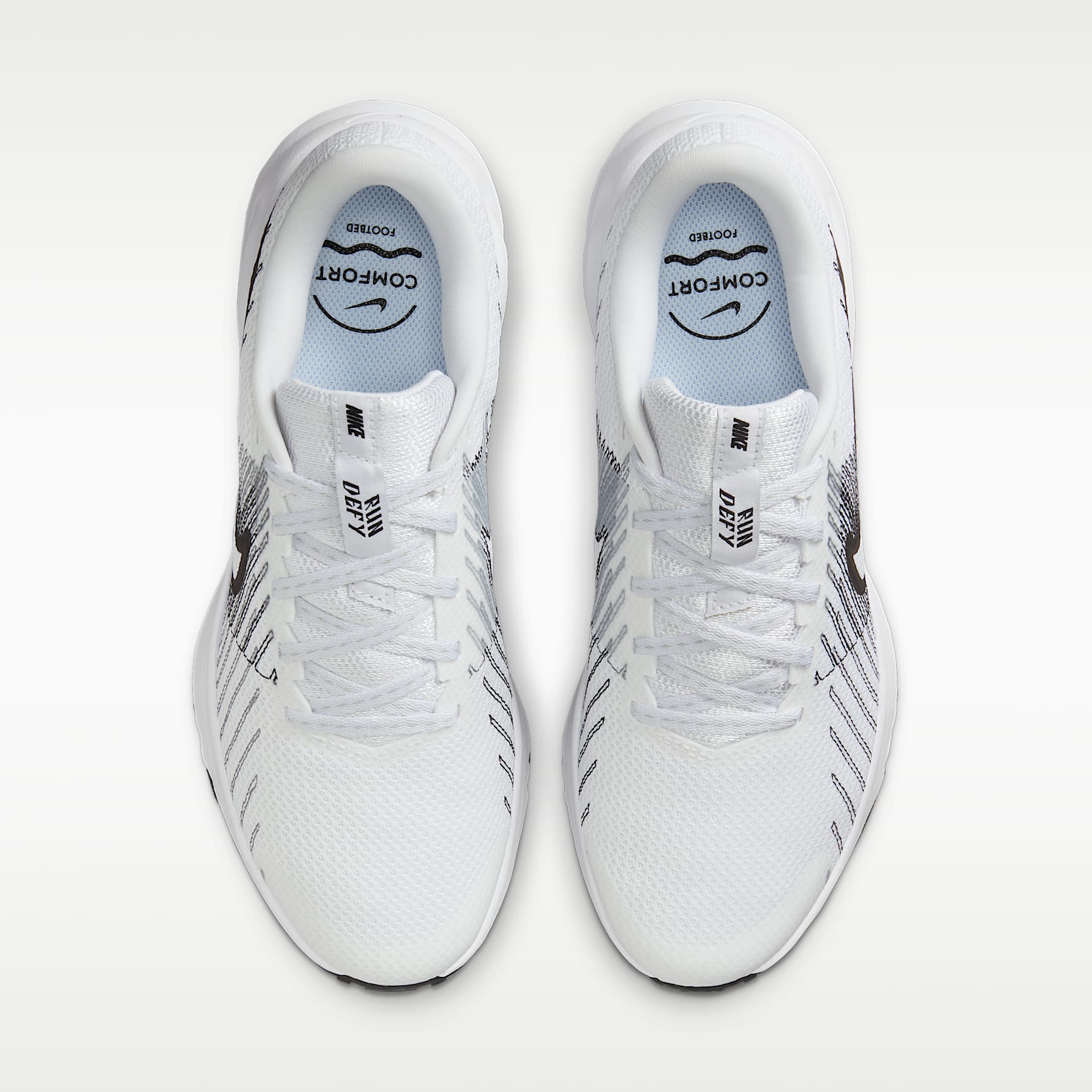 Nike Run Defy Straßenlaufschuh (Damen) – Weiß/Smoke Grey/Schwarz