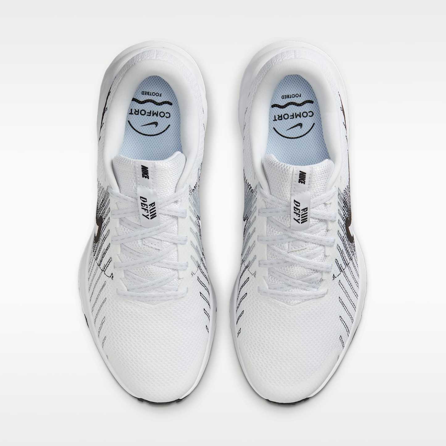Nike Run Defy Straßenlaufschuh (Damen) – Weiß/Smoke Grey/Schwarz