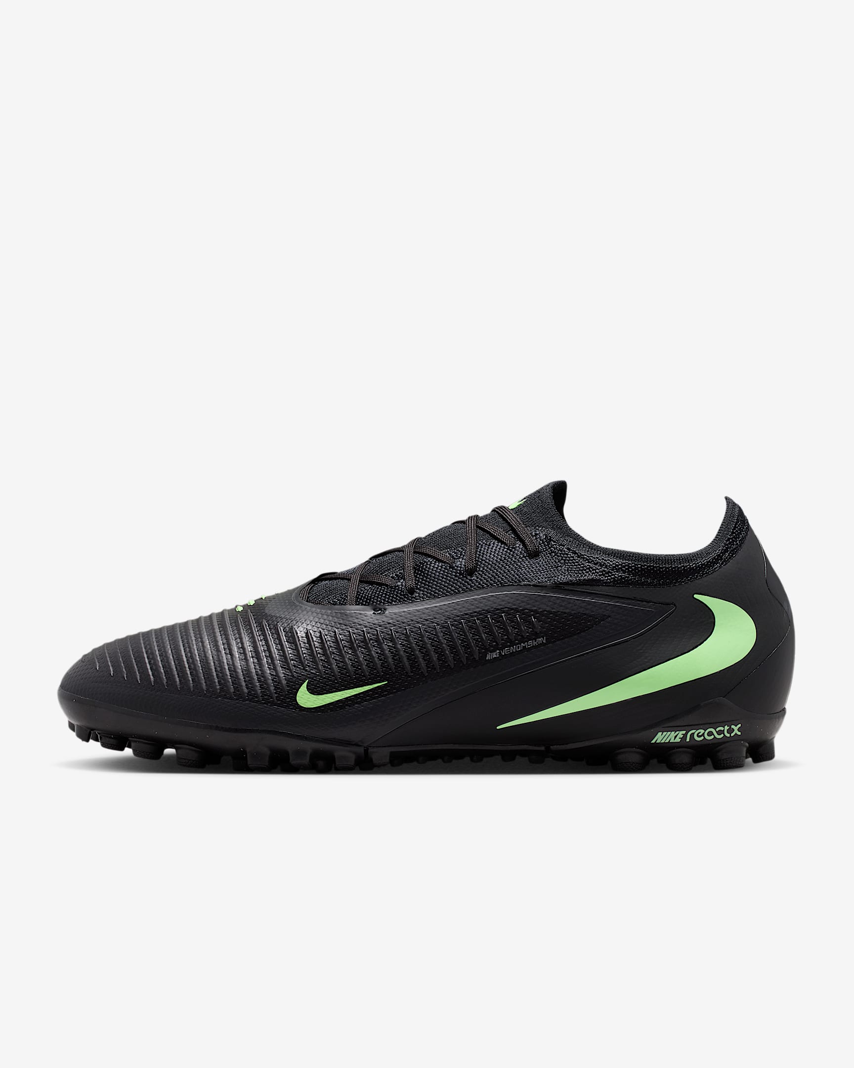 Nike Phantom 6 Low Pro Fußballschuh für Turf – Schwarz/Schwarz/Illusion Green