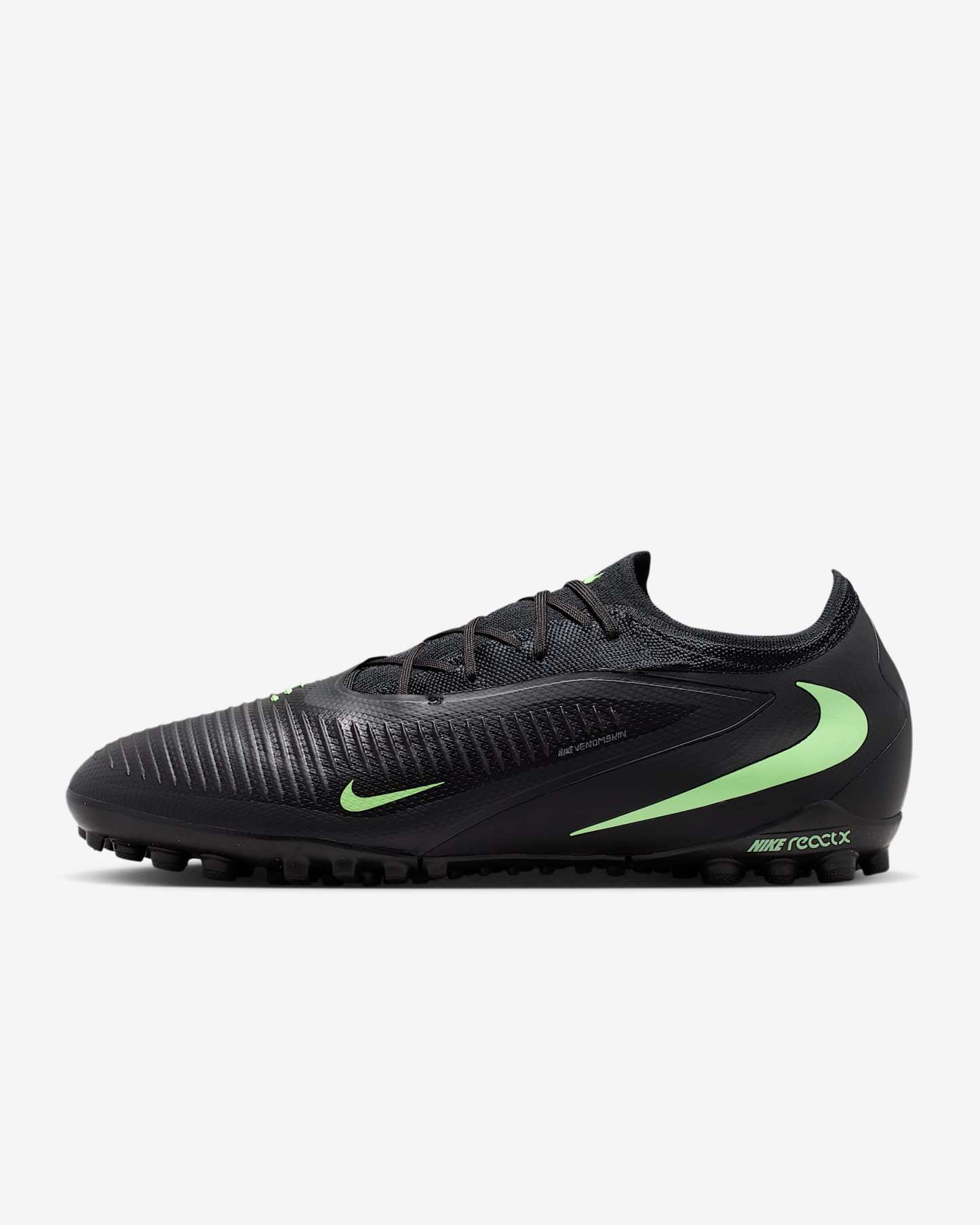 Nike Phantom 6 Low Pro Fußballschuh für Turf – Schwarz/Schwarz/Illusion Green