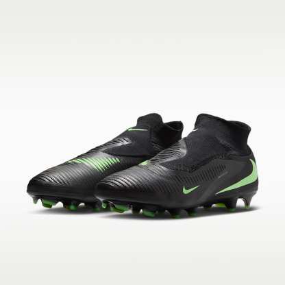 Nike Phantom 6 High Pro Fußballschuh für normalen Rasen – Schwarz/Schwarz/Illusion Green