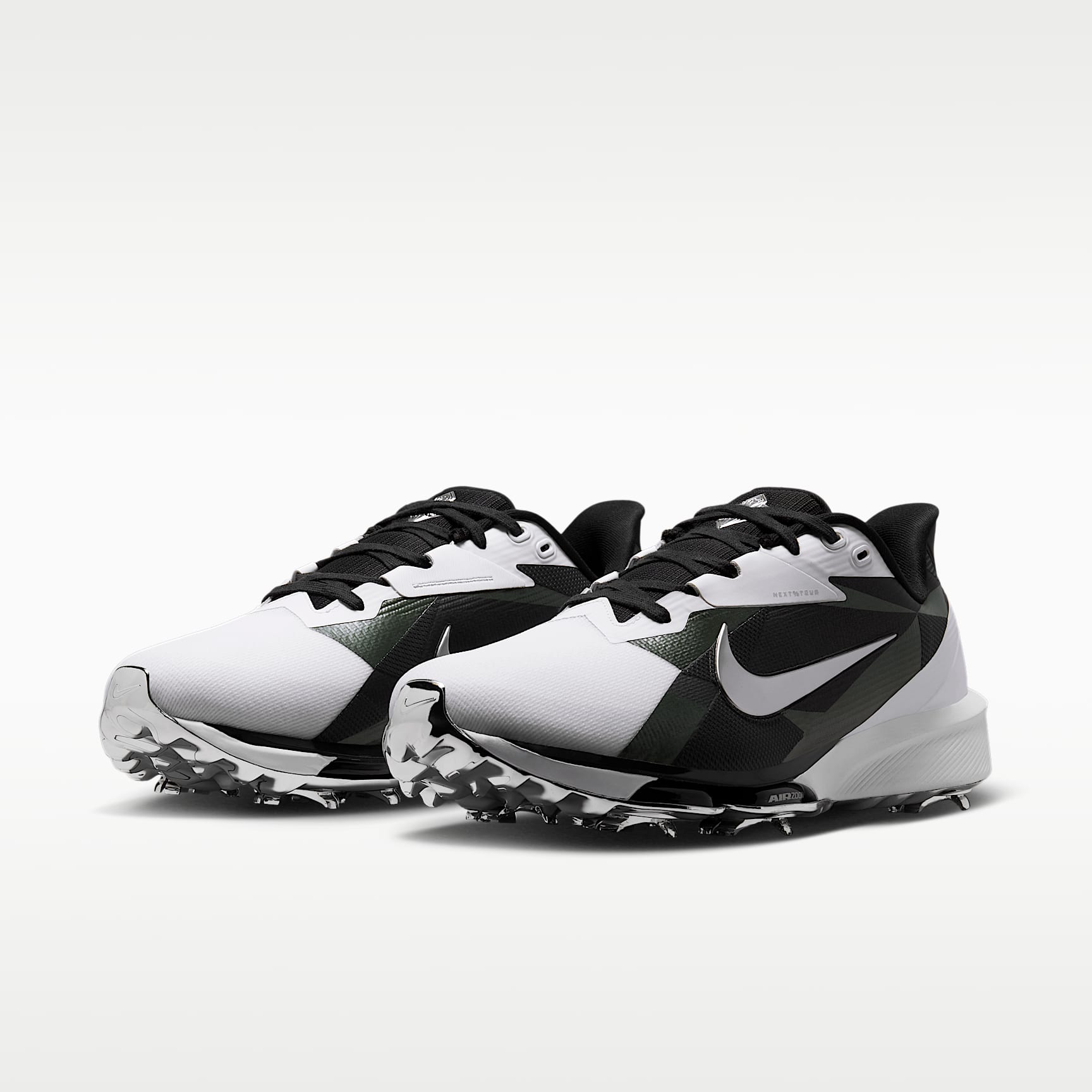 Nike NEXT% TOUR 3 Golfschuh – Weiß/Metallic Silver/Fir/Schwarz