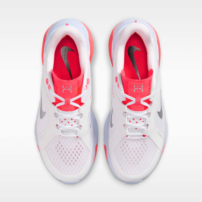 Nike Hybrid RN Trainingsschuh (Damen) – Weiß/Laser Crimson/Football Grey/Metallic Silver