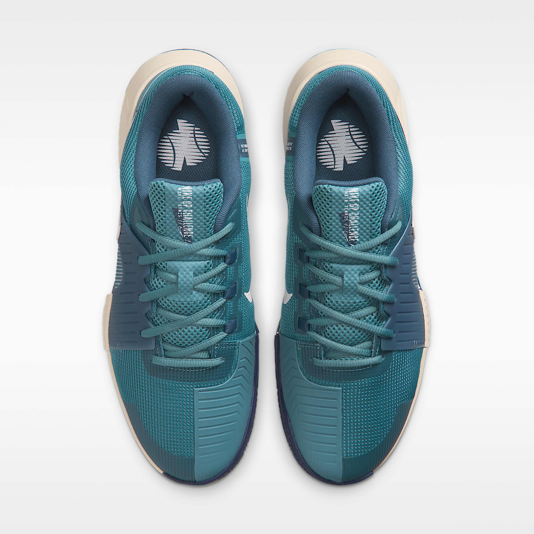 Nike GP Challenge 1.5 Tennisschuh für Sandplätze (Herren) – Smokey Blue/Light Bone/New Slate/Weiß