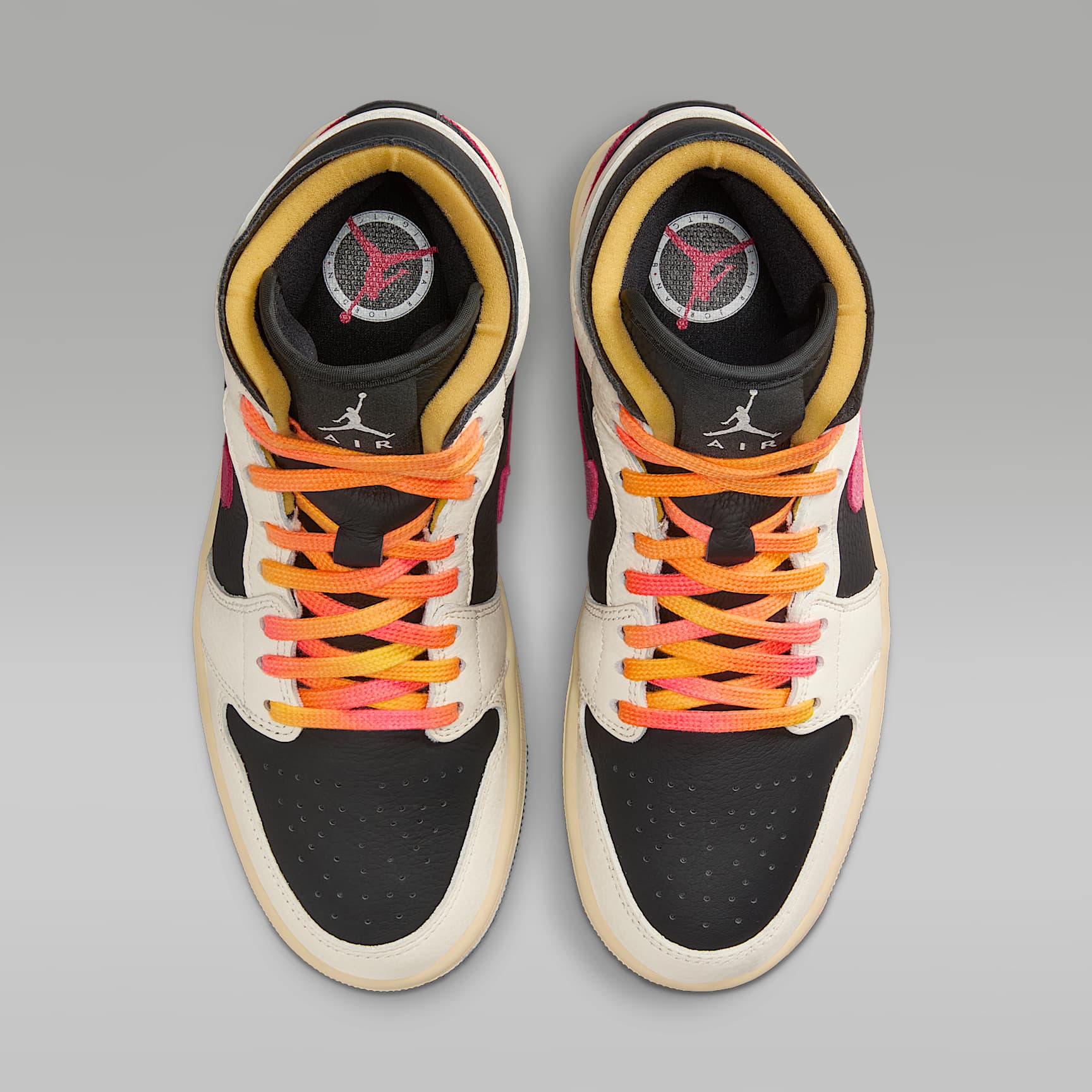 Air Jordan 1 Mid SE Edge Schuh (Damen) – Pale Ivory/Schwarz/Muslin/Racer Pink