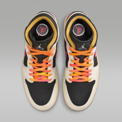 Air Jordan 1 Mid SE Edge Schuh (Damen) – Pale Ivory/Schwarz/Muslin/Racer Pink