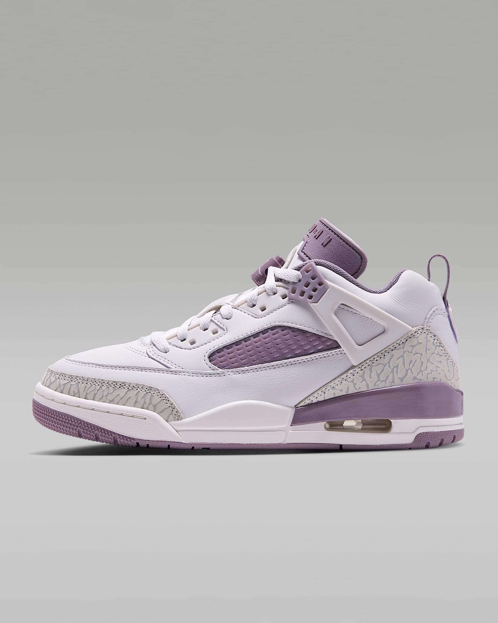 Jordan Spizike Low Schuh (Damen) – Swan/Light Smoke Grey/Purple Smoke