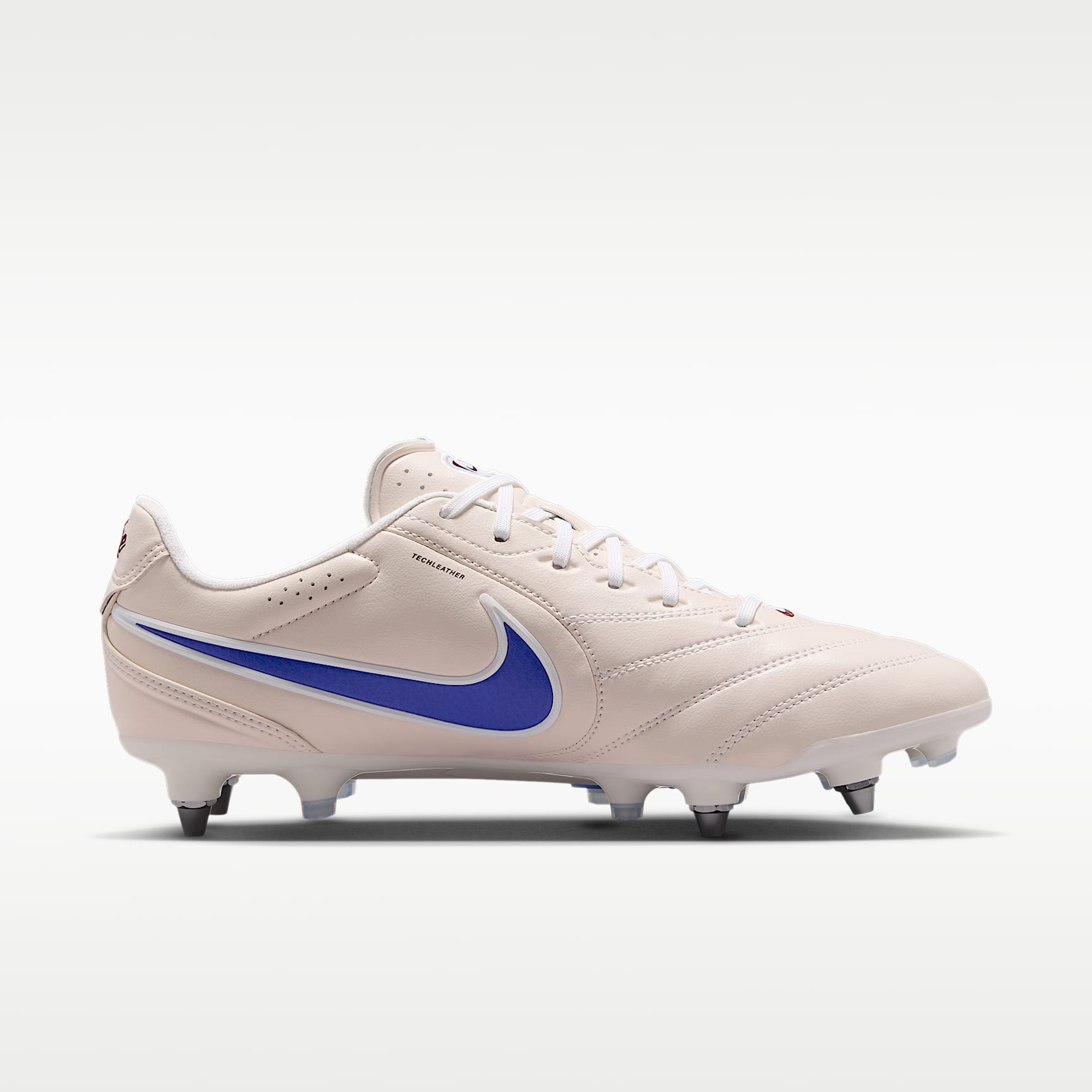 Nike Tiempo Ligera Pro Low-Top-Fußballschuh für weichen Rasen – Chalk/Weiß/Racer Blue