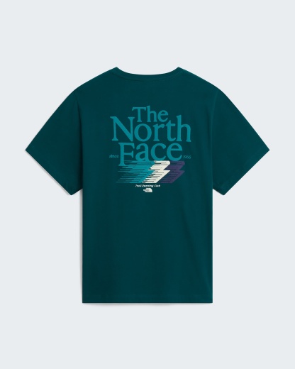 Retro Trail Graphic T-Shirt in Relaxed Fit Herren – Pacific Teal