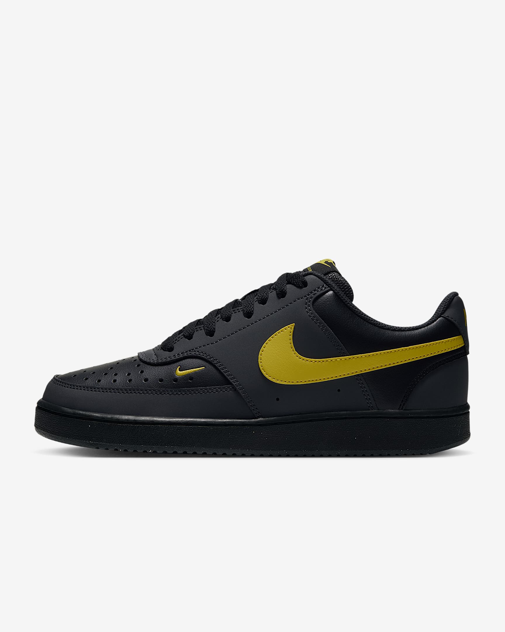 Nike Court Vision Low Herrenschuh – Dark Smoke Grey/Schwarz/Chrome Yellow