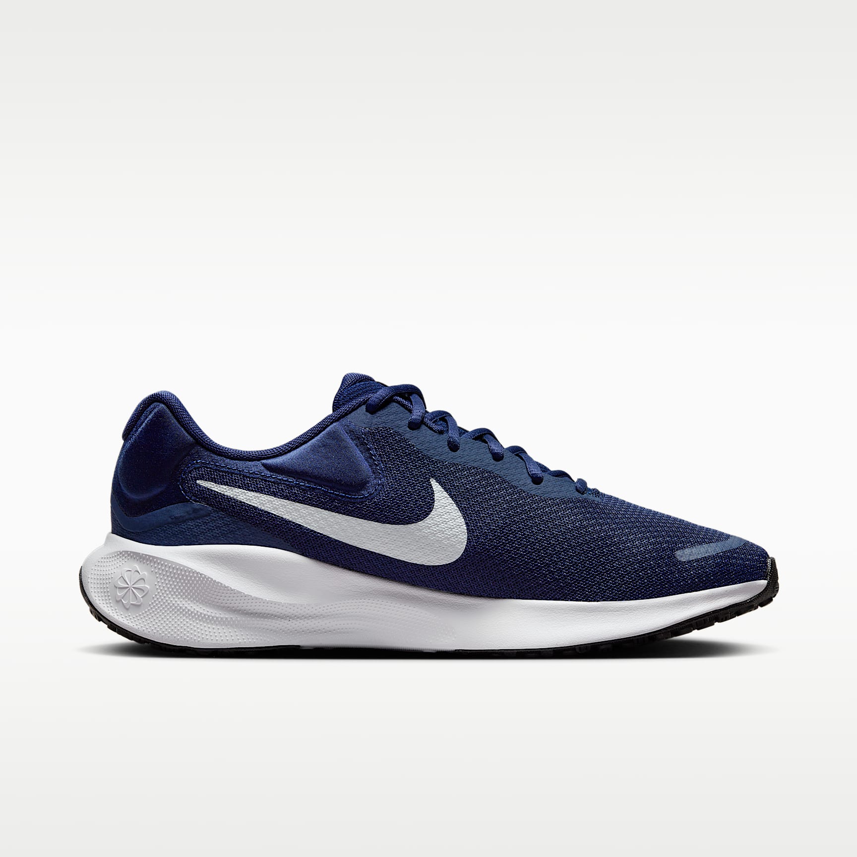 Nike Revolution 7 Straßenlaufschuh für Herren – Midnight Navy/Schwarz/Weiß/Pure Platinum