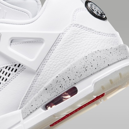 Jordan Spizike Low Schuh (Herren) – Weiß/Grey Fog/Fire Red/Schwarz