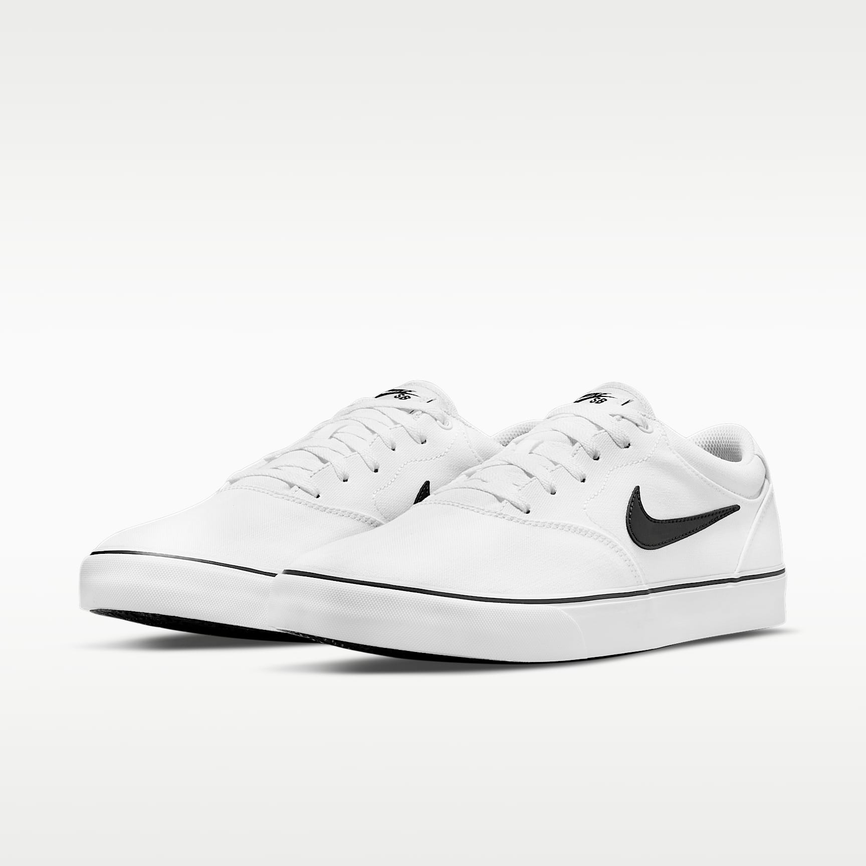 Nike SB Chron 2 Canvas Skateboardschuh – Weiß/Weiß/Schwarz