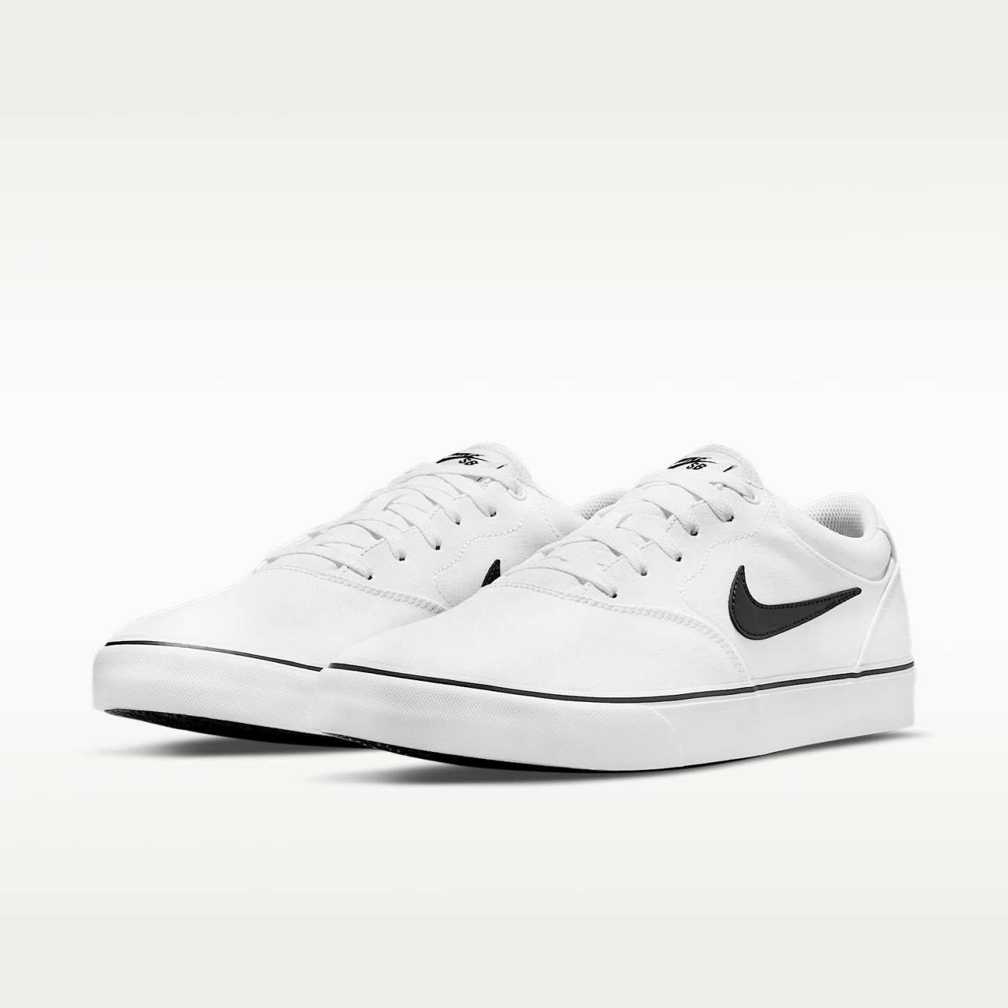 Nike SB Chron 2 Canvas Skateboardschuh – Weiß/Weiß/Schwarz