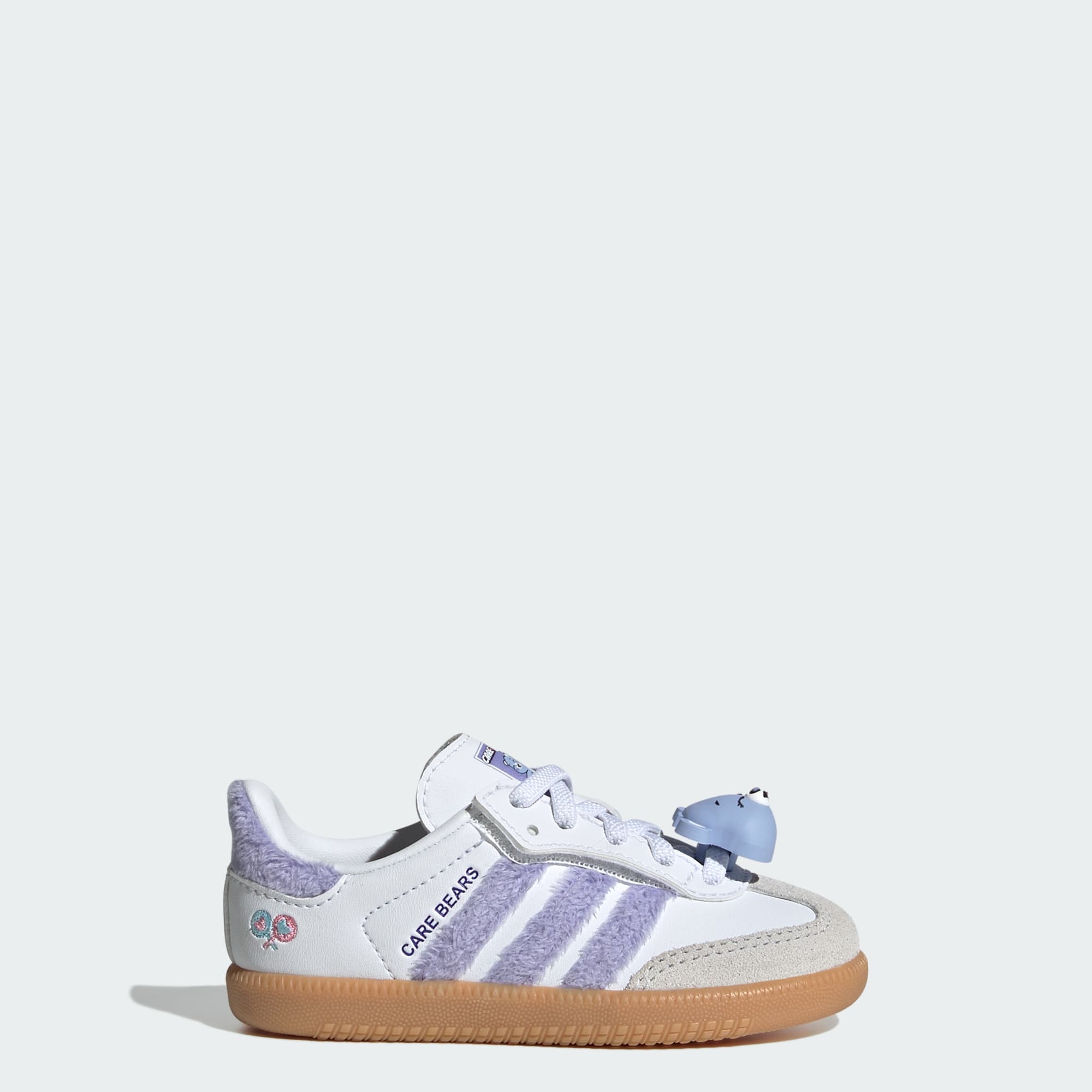 ADIDAS CARE BEARS SAMBA OG SCHUH, KOMFORTVERSCHLUSS, ELASTISCHE SCHNÜRSENKEL – Light Purple / Cloud White / Blue Dawn – KK2161