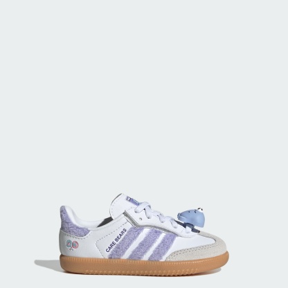 ADIDAS CARE BEARS SAMBA OG SCHUH, KOMFORTVERSCHLUSS, ELASTISCHE SCHNÜRSENKEL – Light Purple / Cloud White / Blue Dawn – KK2161