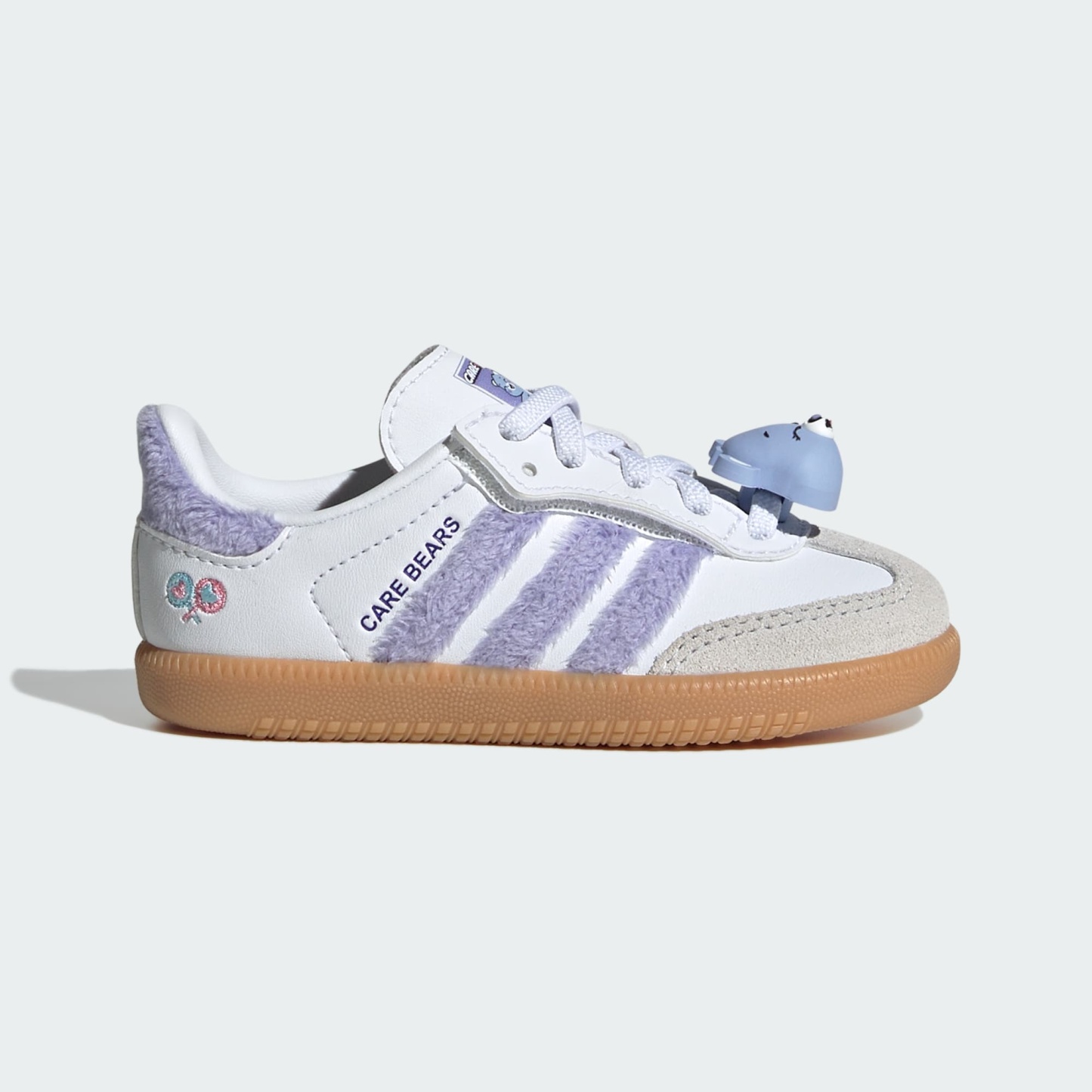 ADIDAS CARE BEARS SAMBA OG SCHUH, KOMFORTVERSCHLUSS, ELASTISCHE SCHNÜRSENKEL – Light Purple / Cloud White / Blue Dawn – KK2161