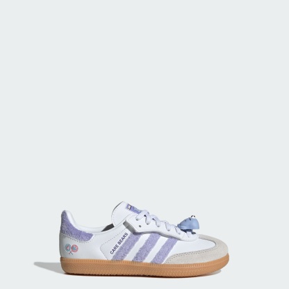 ADIDAS CARE BEARS SAMBA OG SCHUH, KOMFORTVERSCHLUSS, ELASTISCHE SCHNÜRSENKEL – Light Purple / Cloud White / Blue Dawn – KK2162