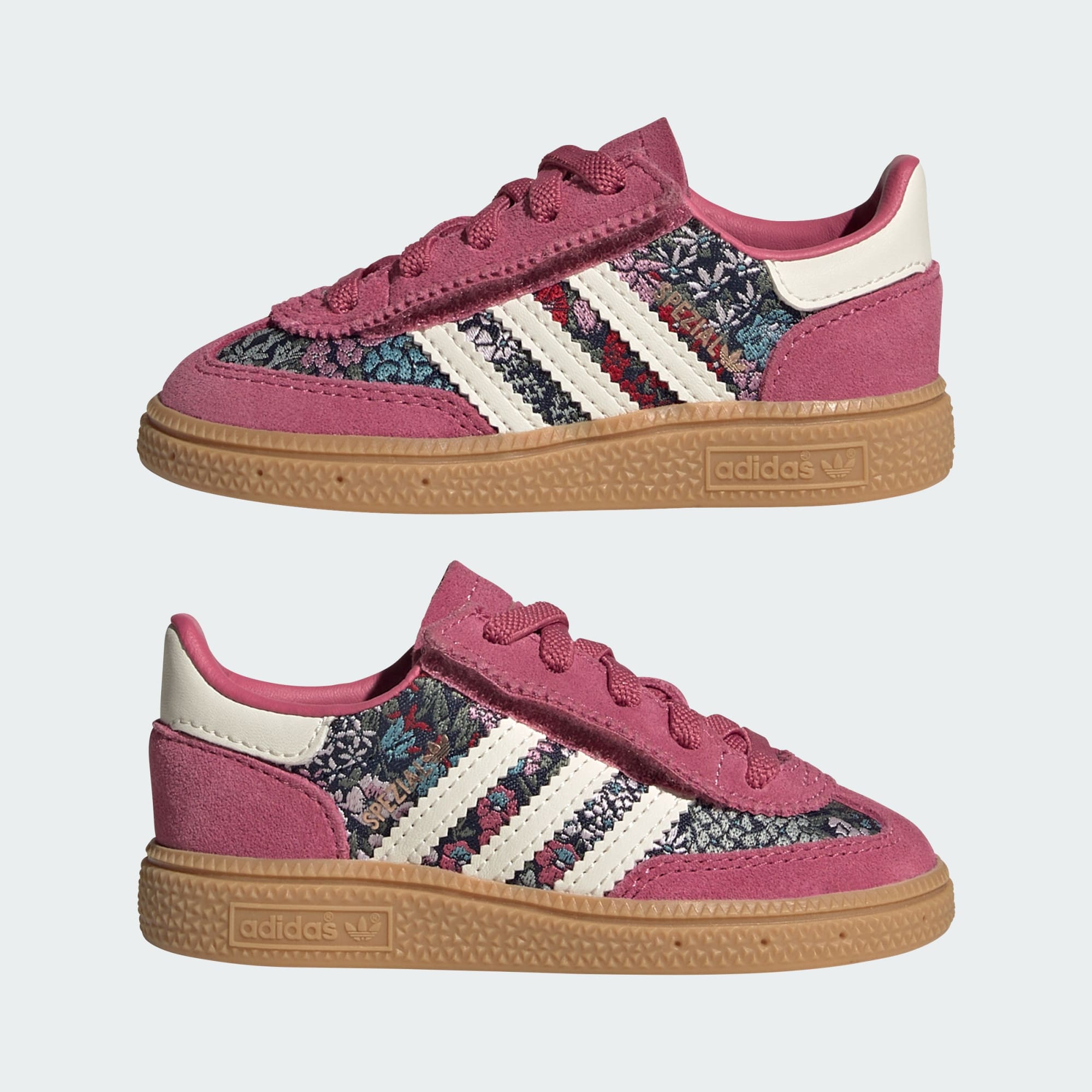 ADIDAS LIBERTY HANDBALL SPEZIAL SCHUH, KOMFORTVERSCHLUSS, ELASTISCHE SCHNÜRSENKEL – Dual Magenta / Cream White / Gum – KH9839