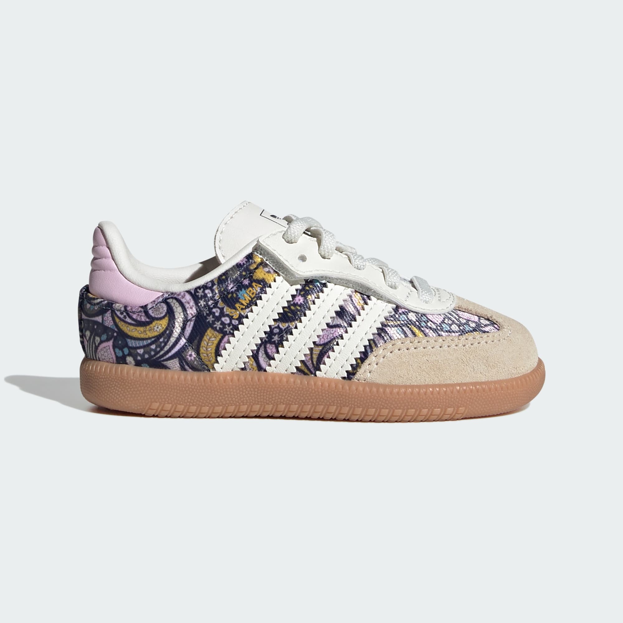 ADIDAS LIBERTY SAMBA OG SCHUH, KOMFORTVERSCHLUSS, ELASTISCHE SCHNÜRSENKEL – Core White / Orchid Fusion / Gum – KH9847