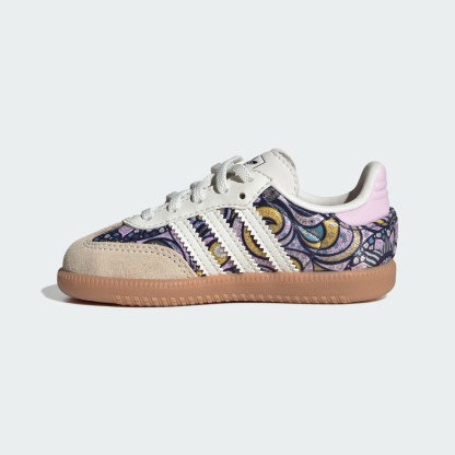 ADIDAS LIBERTY SAMBA OG SCHUH, KOMFORTVERSCHLUSS, ELASTISCHE SCHNÜRSENKEL – Core White / Orchid Fusion / Gum – KH9847