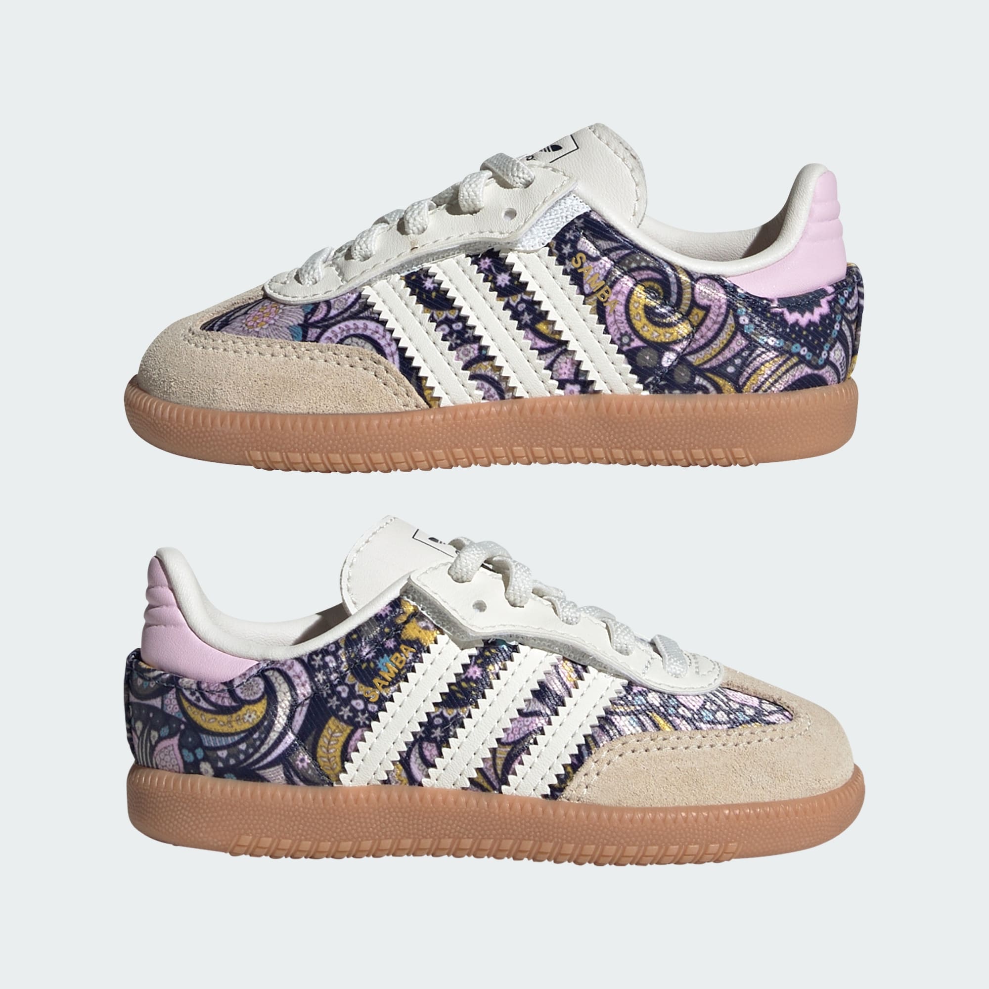 ADIDAS LIBERTY SAMBA OG SCHUH, KOMFORTVERSCHLUSS, ELASTISCHE SCHNÜRSENKEL – Core White / Orchid Fusion / Gum – KH9847