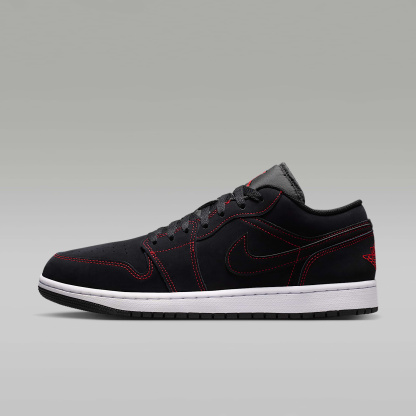Air Jordan 1 Low Herrenschuh – Schwarz/Weiß/University Red