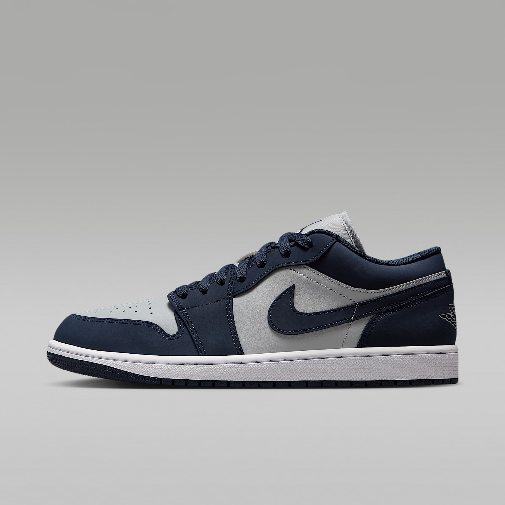 Air Jordan 1 Low Herrenschuh – Obsidian/Grey Fog/Pink Foam/Obsidian