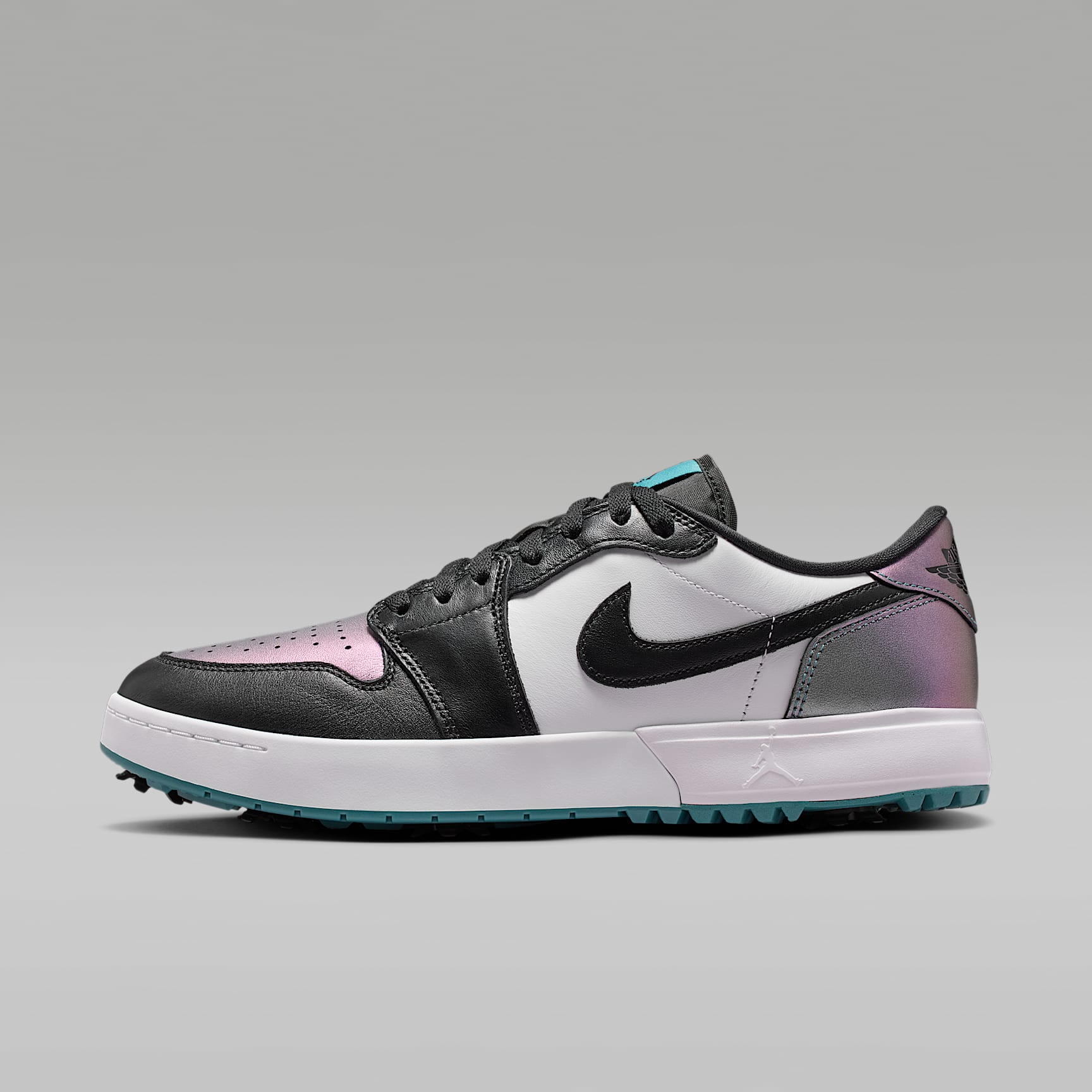Air Jordan 1 Low G Golfschuh mit Spikes – Mineral Teal/Weiß/Schwarz