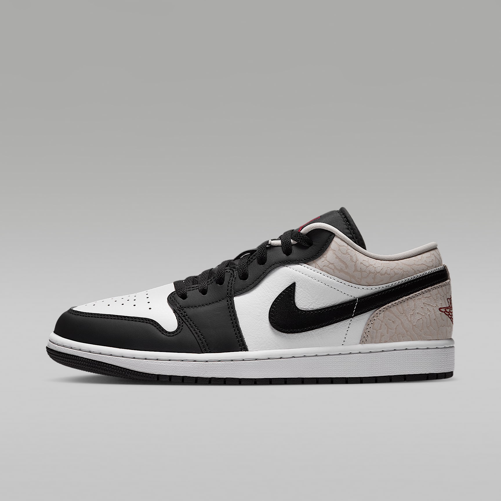 Air Jordan 1 Low SE Herrenschuh – Schwarz/Weiß/Light Orewood Brown/Team Red