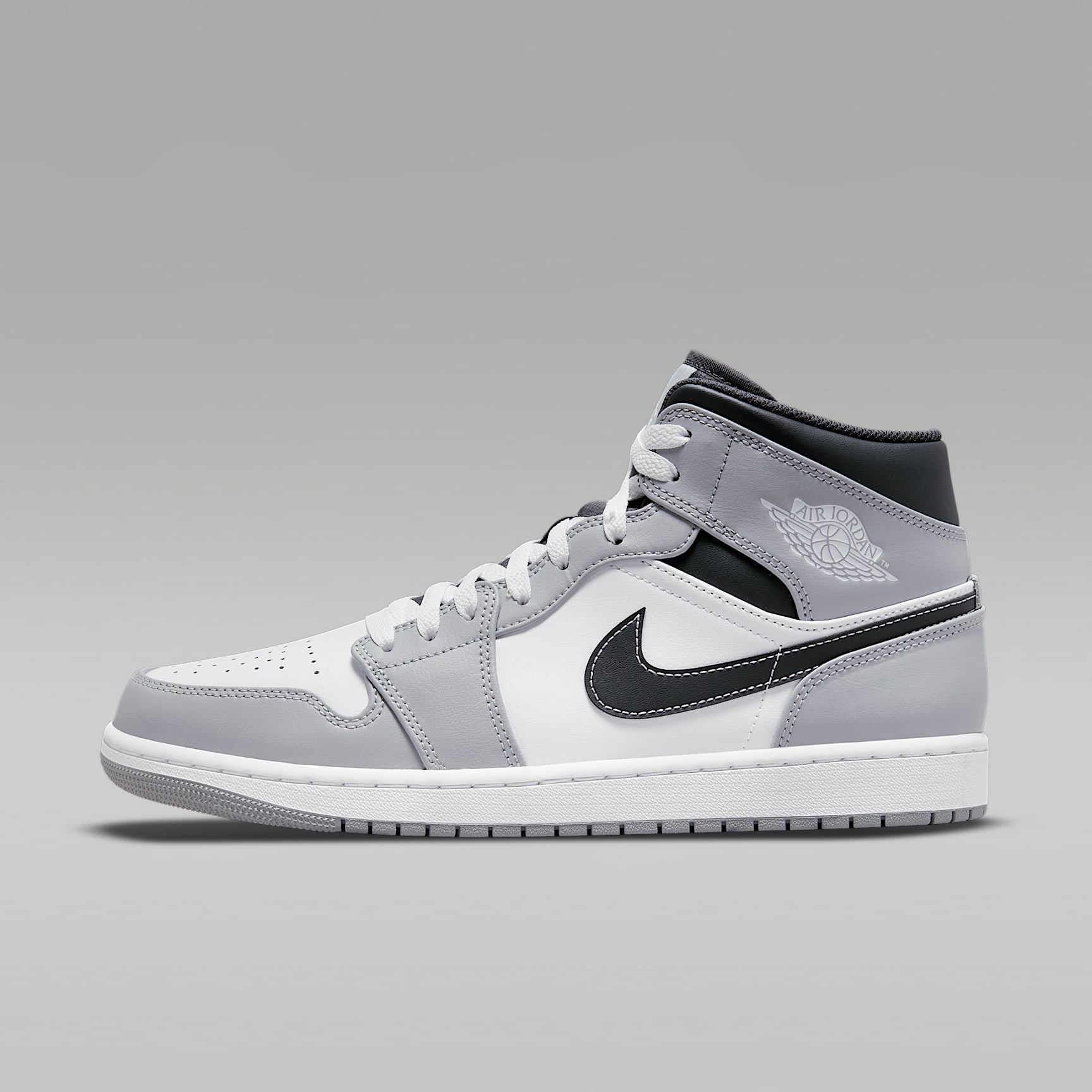 Air Jordan 1 Mid Schuh (Herren) – Light Smoke Grey/Anthracite/Weiß