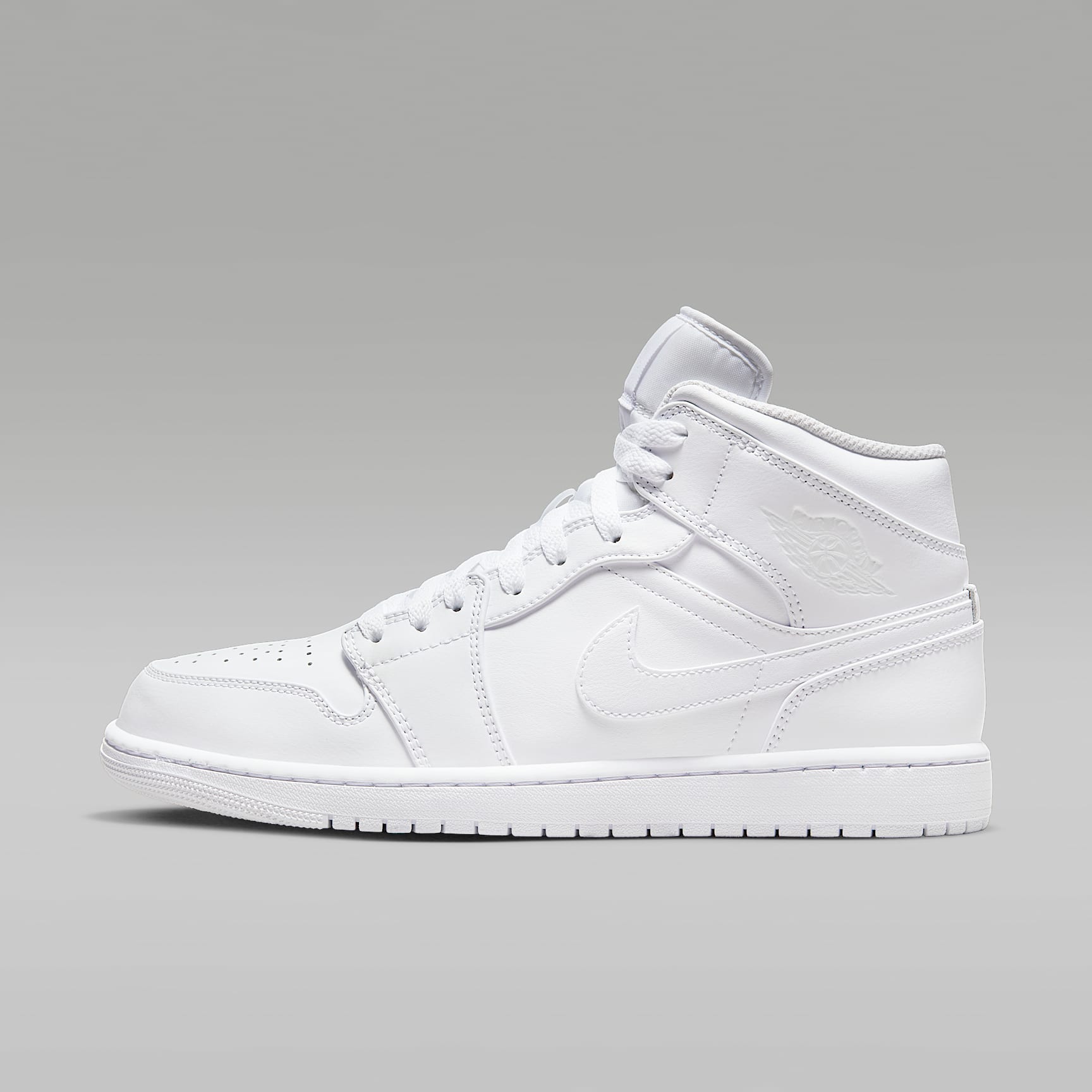 Air Jordan 1 Mid Schuh (Herren) – Weiß/Weiß/Weiß