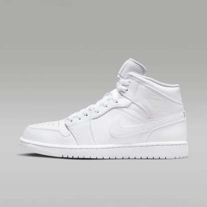 Air Jordan 1 Mid Schuh (Herren) – Weiß/Weiß/Weiß