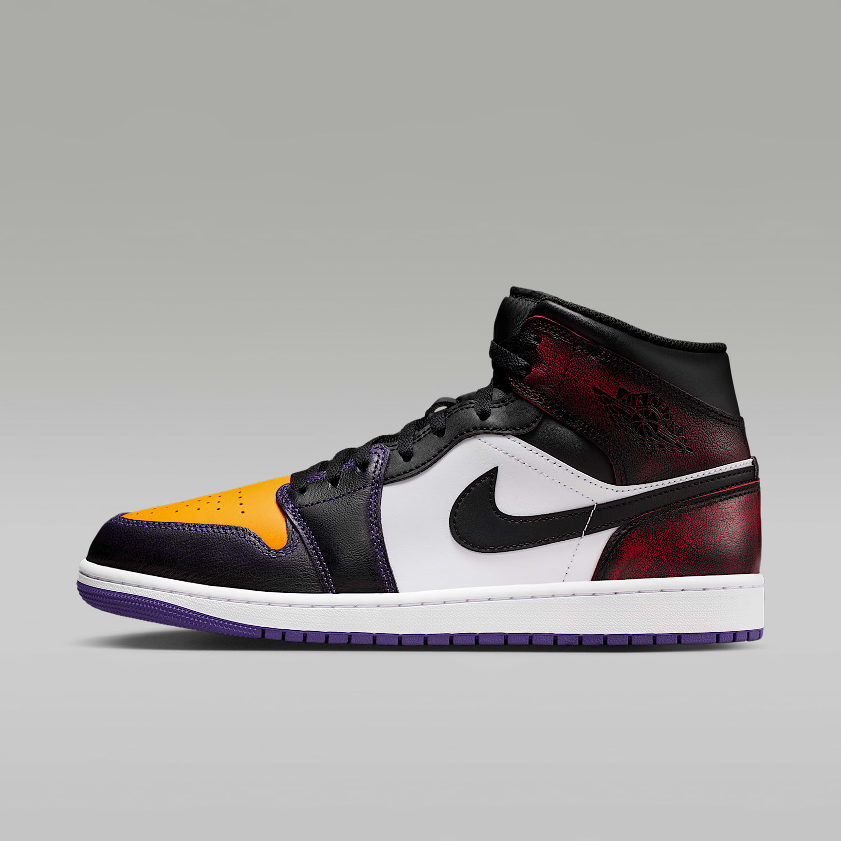 Air Jordan 1 Mid SE Schuh (Herren) – True Red/Weiß/Court Purple/Schwarz