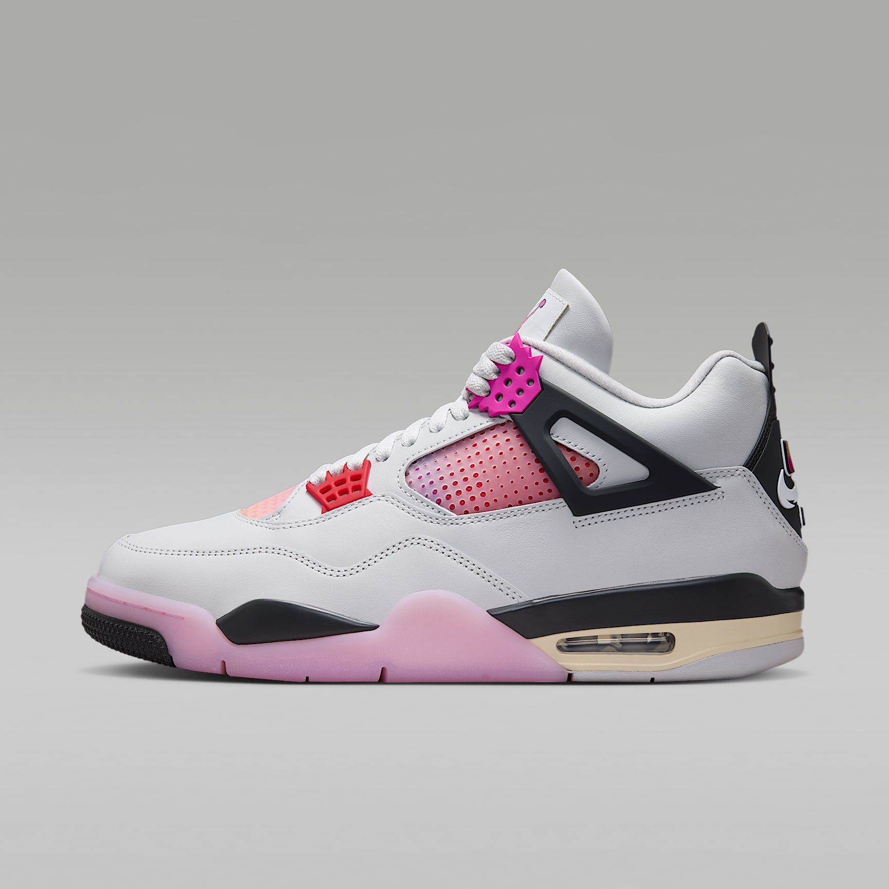 Air Jordan 4 Retro "Comic" Schuh (Herren) – Off White/Anthracite/Fire Pink