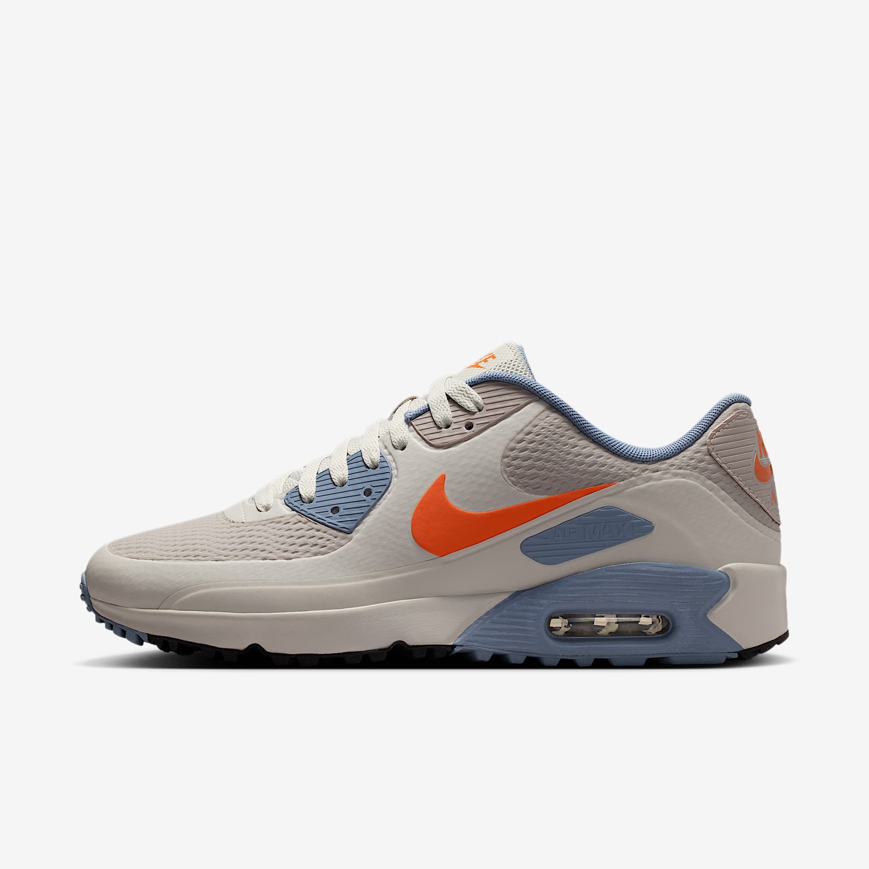 Nike Air Max 90 G Golfschuh – Moon Particle/Light Bone/Ashen Slate/Safety Orange
