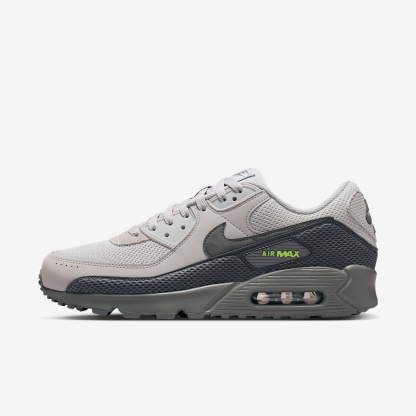 Nike Air Max 90 Premium Schuh (Herren) – Light Smoke Grey/Smoke Grey/Volt/Iron Grey
