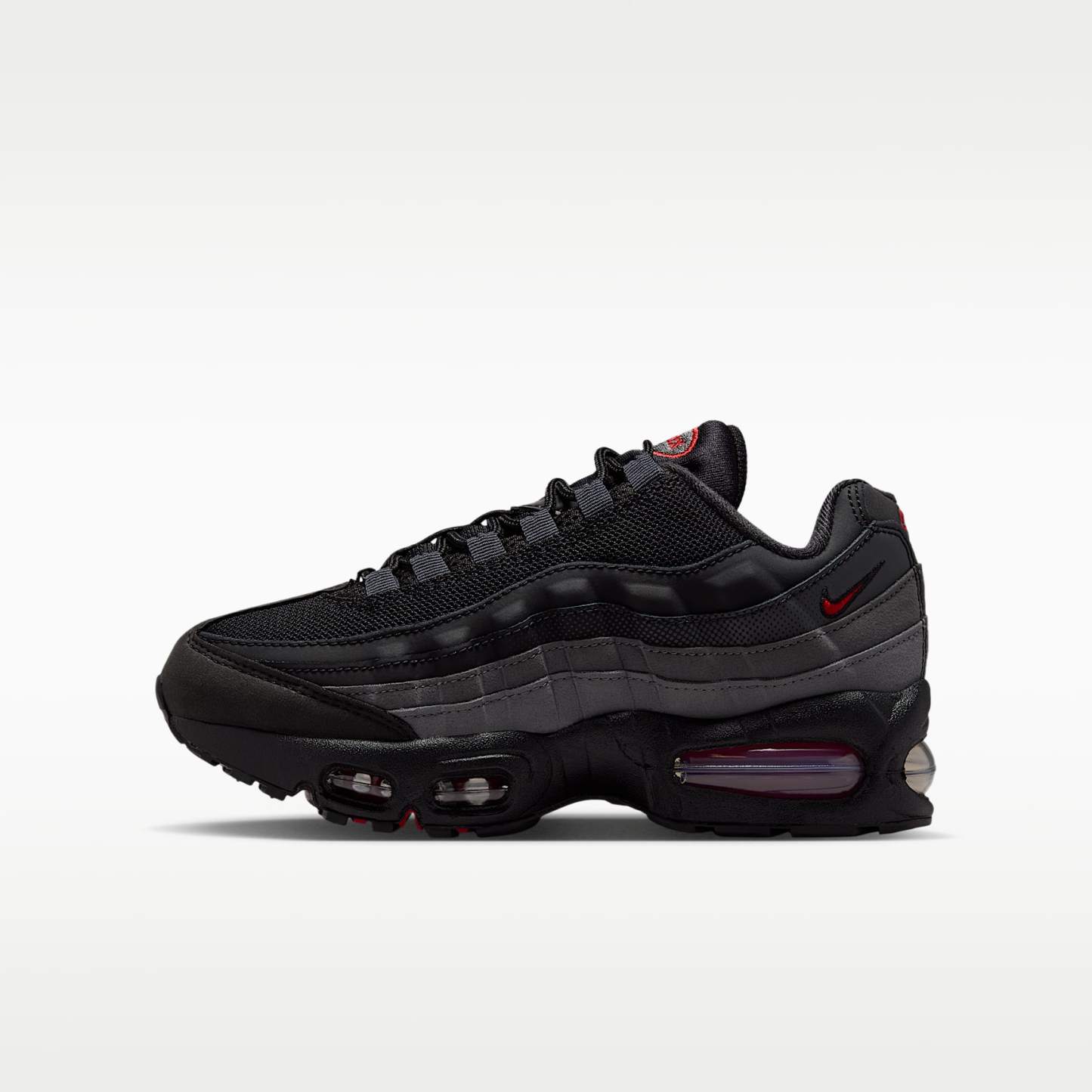Nike Air Max 95 Big Bubble Schuh (ältere Kinder) – Schwarz/Anthracite/Iron Grey/University Red