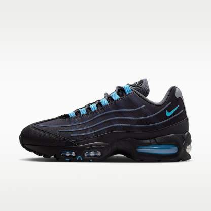 Nike Air Max 95 Big Bubble Tech Schuh (Herren) – Schwarz/Iron Grey/Metallic Silver/University Blue