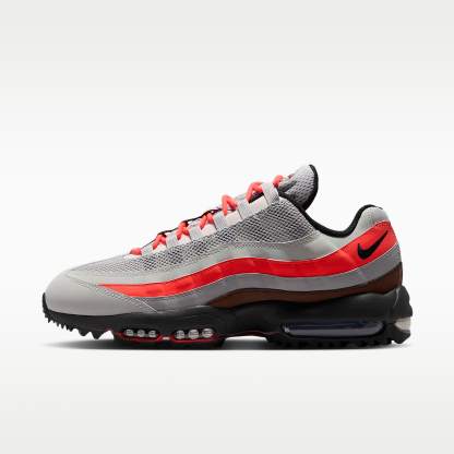 Nike Air Max '95 G Golfschuhe – Light Silver/Light Smoke Grey/Bright Crimson/Schwarz