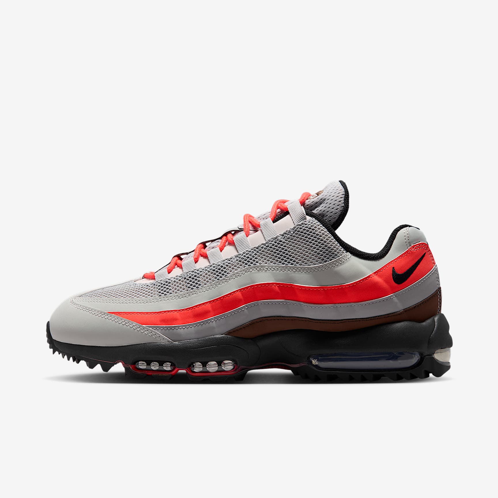 Nike Air Max '95 G Golfschuhe – Light Silver/Light Smoke Grey/Bright Crimson/Schwarz