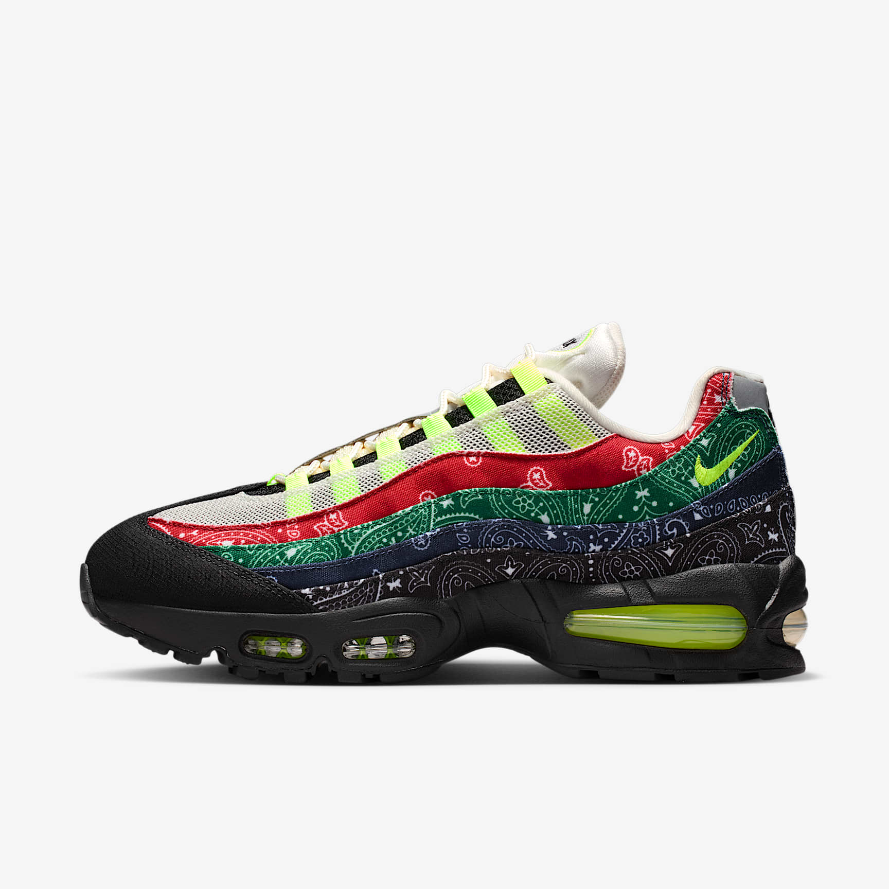 Nike Air Max 95 Big Bubble Schuh (Herren) – Sail/University Red/Sport Green/Volt