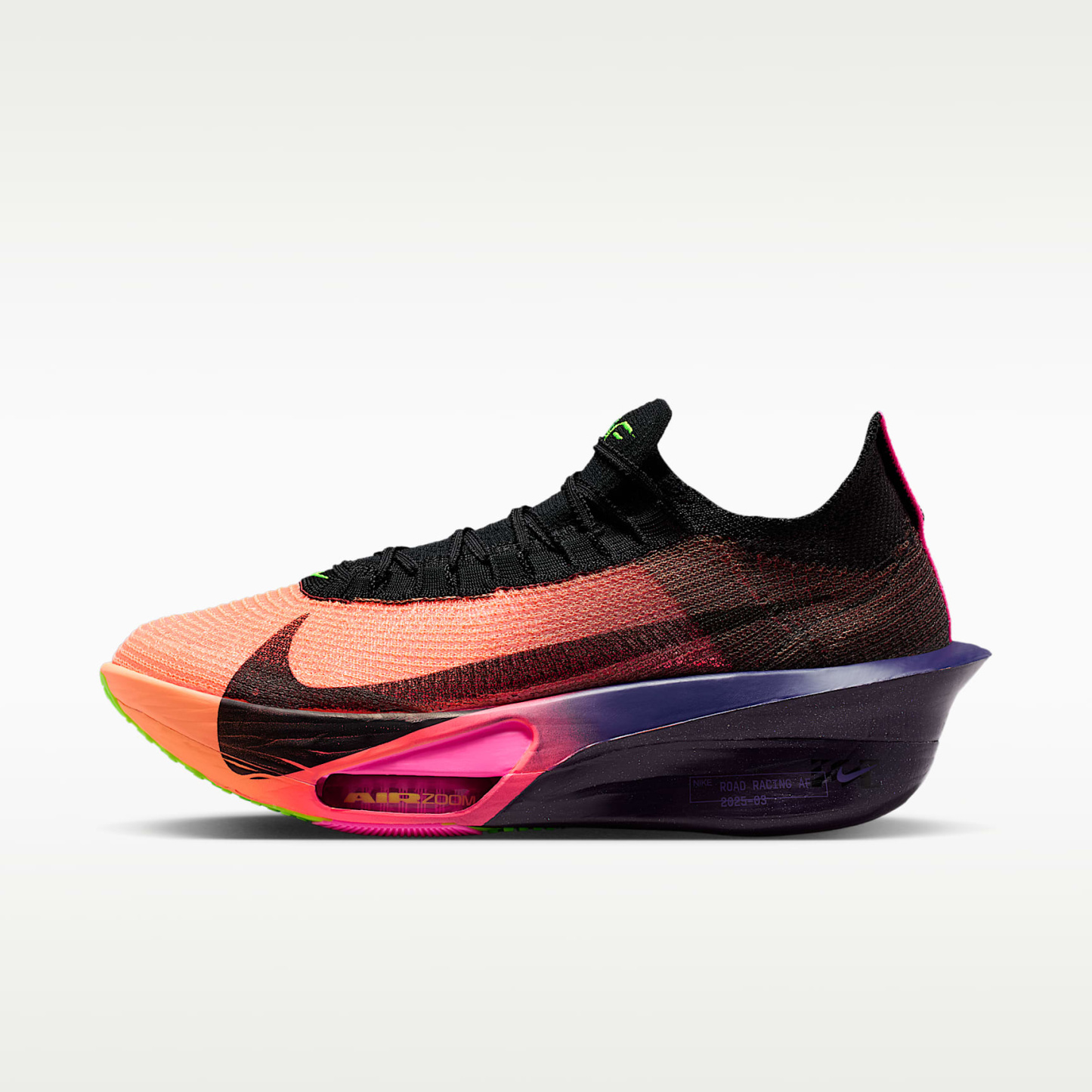Nike Alphafly 3 Glam Laufschuhe für Straßenwettkämpfe (Herren) – Orange Pulse/Purple Dynasty/Electric Green/Schwarz
